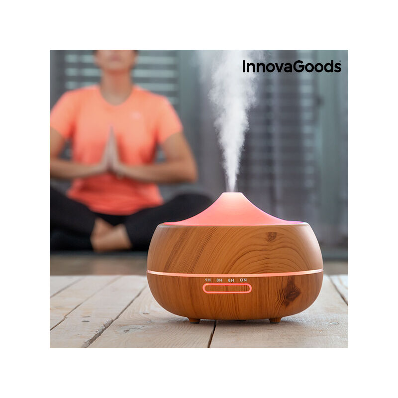 

Humidificador Difusor de Aromas LED Wooden-Effect InnovaGoods