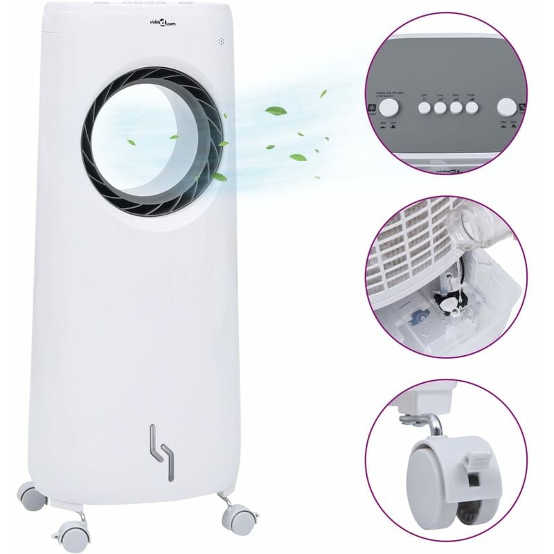 

Humidificador enfriador de aire móvil 2 en 1 80 W - Blanco