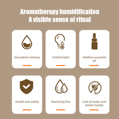 Humidificador LED con forma de OVNI, 7 colores, 350 ml, temporizador (2/4/8 horas), ABS, 190 x 150 mm, blanco/nogal