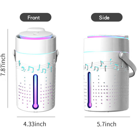 Humidificador multifuncional Bluetooth de 1000 ml: difusor de aceites aromáticos, luz de colores, apagado automático, llenado superior USB para el hogar y la oficina.