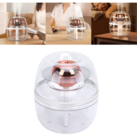 Humidificador portátil de 3 litros con dos salidas USB, luz suave para oficina y viajes, color blanco (ABS/PP).