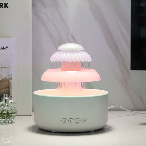 Humidificador tipo cascada de 600 ml, gran capacidad, aromaterapia, silencioso, compacto, para oficina o dormitorio, ABS