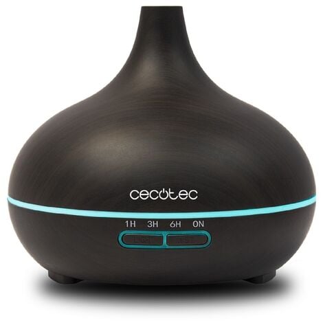 CECOTEC Humidificador Ultrasónico y Difusor de Aromas con Temporizador Pure Aroma 300 Yin. 10 W, 300 ml, Temporizador hasta 6 Horas, 7 Colores LED, Función Aromaterapia, Ultrasilencioso