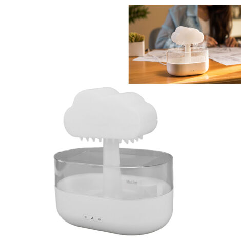 Humidificador USB Cloud con 7 luces LED y pulverizador de aromaterapia de 200 ml para habitaciones secas en la oficina, el dormitorio y la sala de estar.