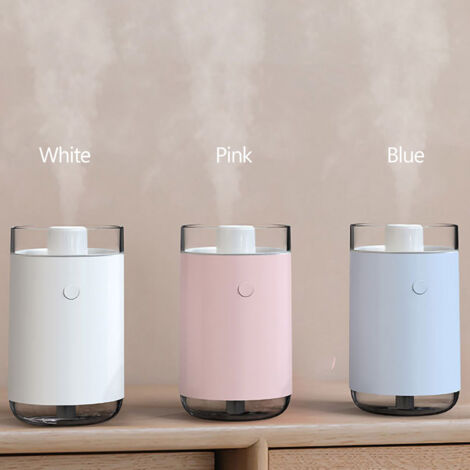 Humidificador USB con aceites esenciales, lámpara de sal del Himalaya, 260 ml, iluminación de 7 colores, silencioso, portátil, para oficina, dormitorio y coche.