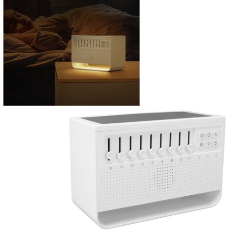 Humidificador USB con sonido blanco integrado, simulador de llama con sonido blanco para oficina y hogar, ABS, 850 g, 200 ml, temporizador (30/60/120 min).