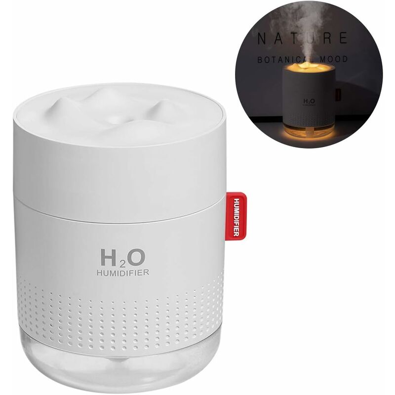 

Humidificador USB de 500 ml mini humidificador de aire ultrasónico, humidificador de habitación ultra silencioso de 20 dB, hasta 10-15 horas de