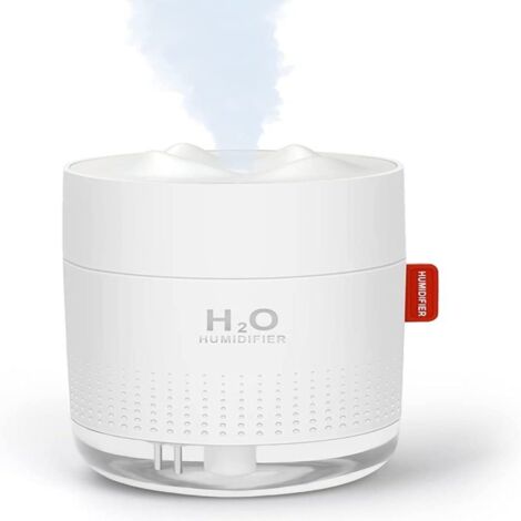 Humidificador USB silencioso de 500 ml con luz nocturna y apagado automático, color blanco, para la habitación del bebé.