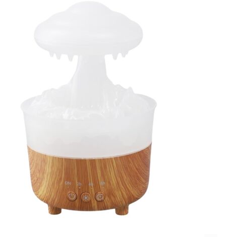 Humidificateur 7 couleurs gouttes de pluie et diffuseur d'huiles essentielles avec télécommande pour dormir, se détendre et améliorer la qualité de l'air dans la chambre ou le bureau
