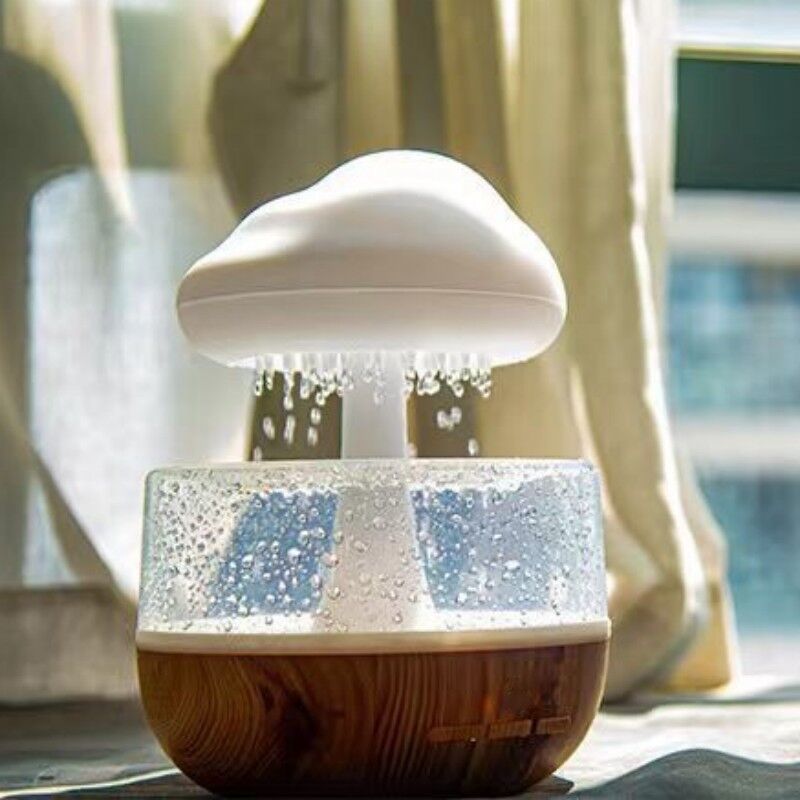 Humidificateur à bruit blanc pour pluie, humidificateur coloré, nuage de champignons, goutte de pluie, veilleuse de sommeil, machine d'aromathérapie,