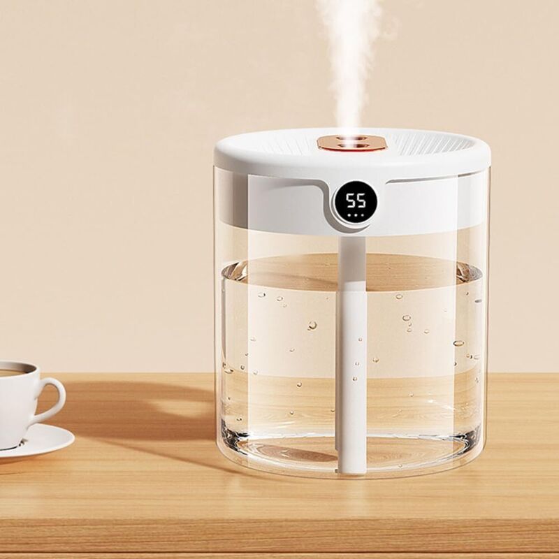 Humidificateur à double pulvérisation 2L USB grande capacité maison silencieuse chambre bureau veilleuse affichage numérique