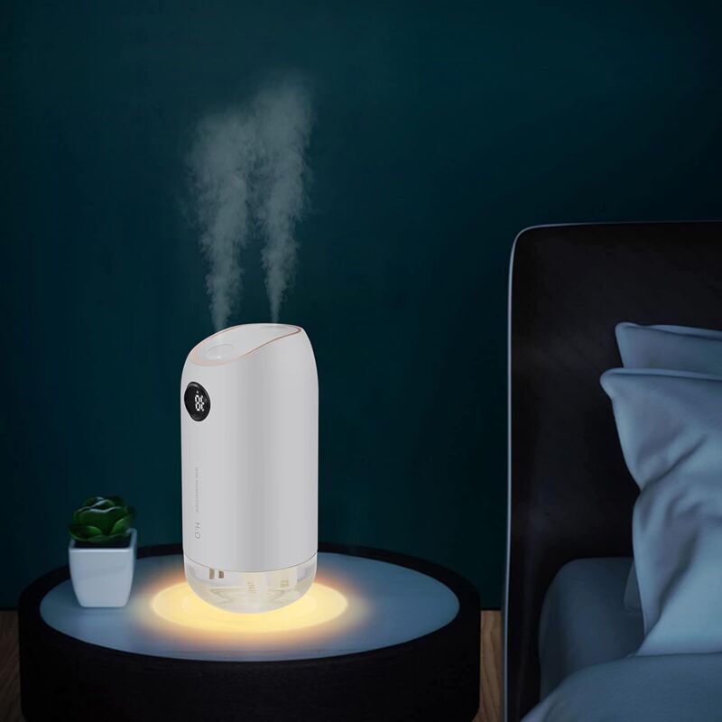 SNQ - Humidificateur d'air 500ML, humidificateur d'air silencieux à ultrasons 23dB pour bébé, humidificateur d'air domestique à arrêt automatique,