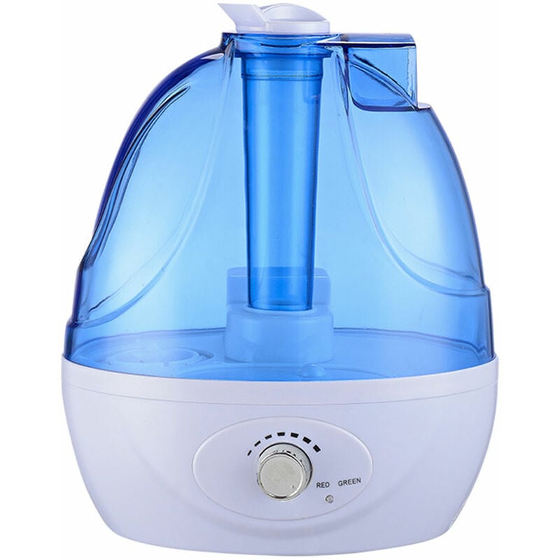 Jusch - Humidificateur d'air à ultrasons, réservoir d'eau 2,5 l, réglable, arrêt automatique, ultra silencieux, bleu