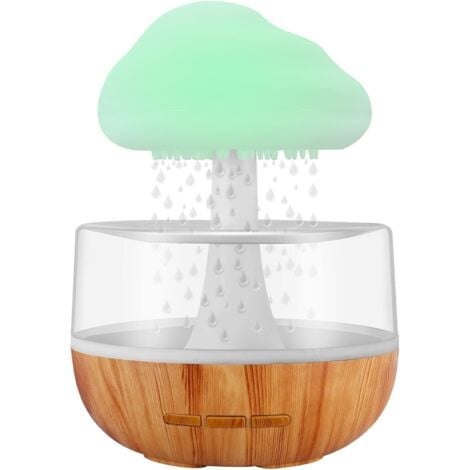 AIMOONSA Humidificateur d'air avec Lampe Pluie, Rain-Cloud humidificateur avec 7 lumières LED de Couleur, Diffuseur d'huiles essentielles pour Maison, Bureau, Chambre, la Relaxation, Dormir