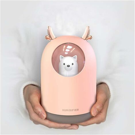 Humidificateur d'air bébé Chambre Ultrasonique Silencieux avec 7 Couleurs de Lumière 12 Hd'arrêt Automatique, 300 ml