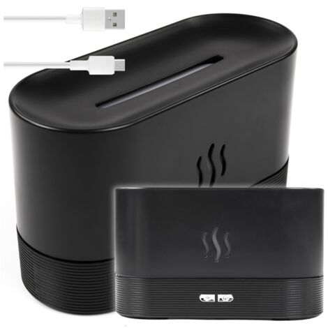 Humidificateur d'air diffuseur cheminée USB aromathérapie pour salon noir