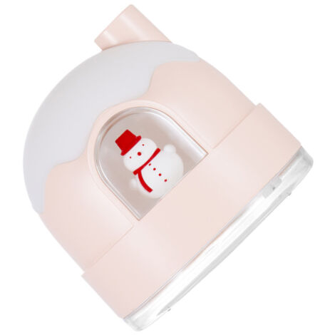 Humidificateur d'air  Mini humidificateur avec lumière nocturne USB maison de neige design silencieux rose pour la chambre avec ajustement de timing et modes multiples