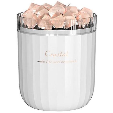 Humidificateur d'air portable USB en pierre de sel cristalline, diffuseur d'huiles essentielles pour la maison, la voiture et le bureau. Purificateur d'air et vaporisateur Crystal DiffusWhite.