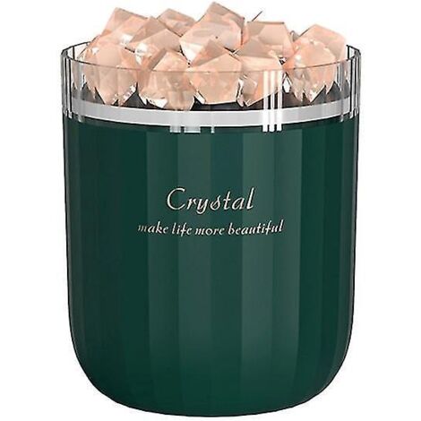 Humidificateur d'air portable USB en pierre de sel cristalline, diffuseur d'huiles essentielles pour la maison, la voiture et le bureau, purificateur d'air, vaporisateur Crystal Diffusgreen