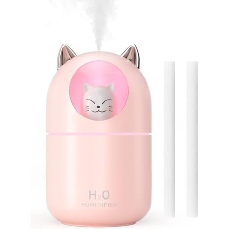 Humidificateur d'air sans eau à brume fraîche avec arrêt automatique, pour chambre à coucher, rose