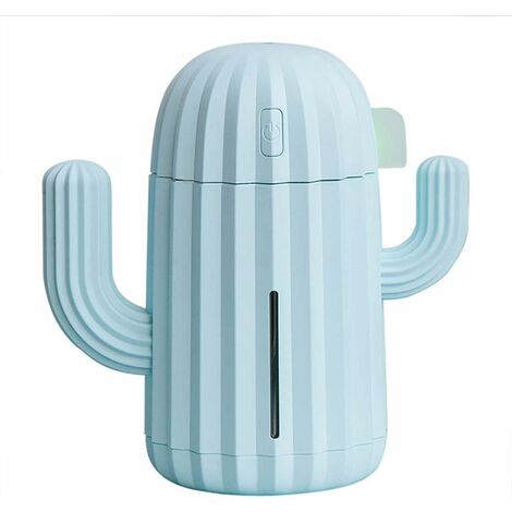 Humidificateur de Cactus/Purificateur d'air USB/Atomisation de Voiture Humidificateur de Balle féerique adapté au Bureau à Domicile Chambre Salon Etude de Yoga Spa, Bleu
