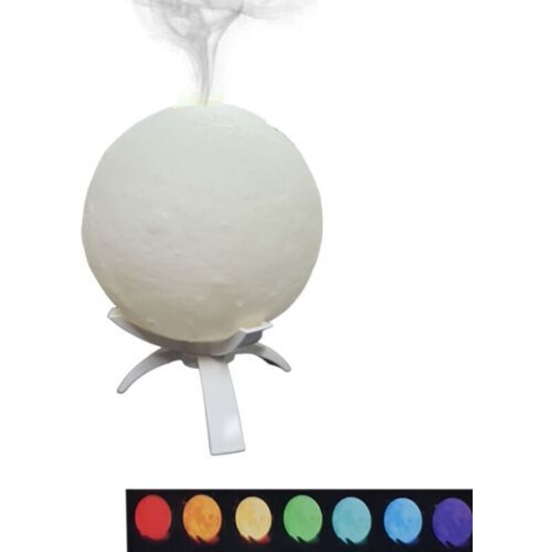 Humidificateur Lampe De Lune Lumière Led Rvb Aromathérapie Diffuseur D'Arômes Fumée 13cm