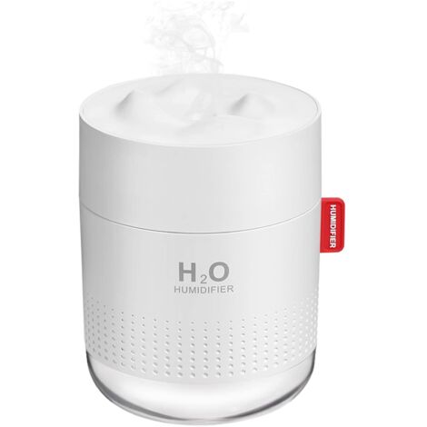 Humidificateur Mini - 500 ml - Brumisation Froide - USB - Pour Bureau Chambre Voyage - Arrêt Automatique - 2 Modes Brume - Blanc