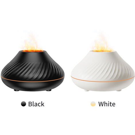 Humidificateur Personnel Aromathérapie Lampes Multicolores [Noir/Blanc] Capacité 130mL Éclairage 7 Colours Auto-Off USB Portée Maison Bureau