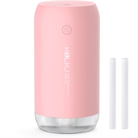 Humidificateur Portable - 350 ml - Brume Froide - Alimentation USB - Arrêt Automatique - 2 Modes de Nébulisation - Pour Bureau Chambre Voiture Voyage - Rose