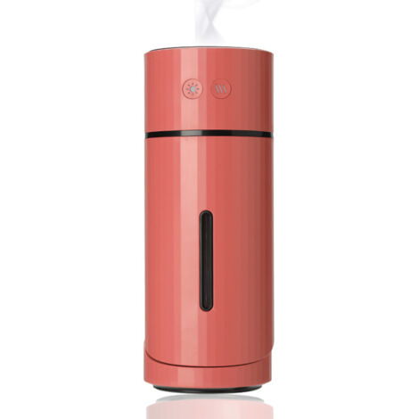 Humidificateur portable, mini humidificateur à brume froide avec angle réglable, réservoir d'eau de 260 ml, alimentation USB, LED 7 couleurs et arrêt automatique, idéal pour la chambre, la maison ou l