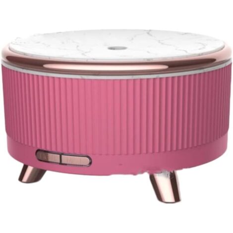 Humidificateur ultrasonique silencieux, atomiseur d'air 500 ml, veilleuse avec arrêt automatique, convient aux chambres, studios de yoga et bureaux (rose rouge)