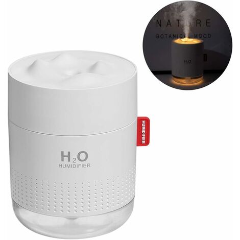 Humidificateur USB 500 ml, mini humidificateur d'air à ultrasons, humidificateur d'ambiance ultra silencieux de 20 dB - jusqu'à 10 à 15 heures de fonctionnement continu LITZEE
