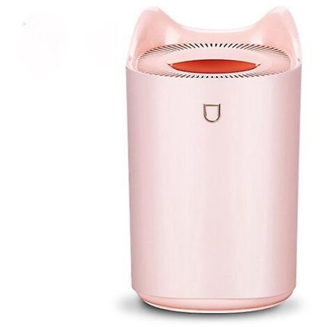 Humidificateur USB à double buse grande capacité pour chambre et bureau - Humidificateur d'air domestique silencieux K7 (rose)