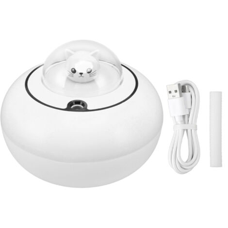 Humidificateur USB Mini Chat Mignon pour Bureau - Purificateur d'Air Silencieux Portable Blanc