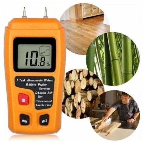 Humidimètre à bois portable, humidimètre à bois à écran LCD, utilisé pour mesurer la teneur en humidité du bois de chauffage et du papier.