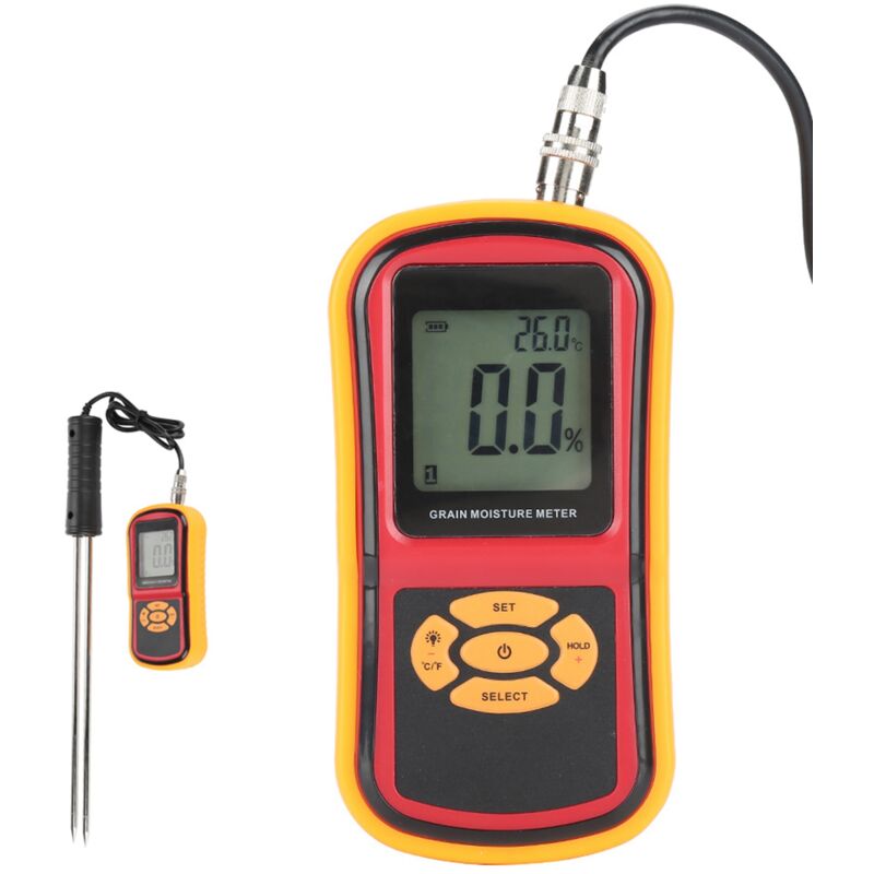 Humidimètre à grains GM640, appareil portable de mesure de l'humidité et de la température, écran LCD numérique pour blé, riz, maïs, haricots