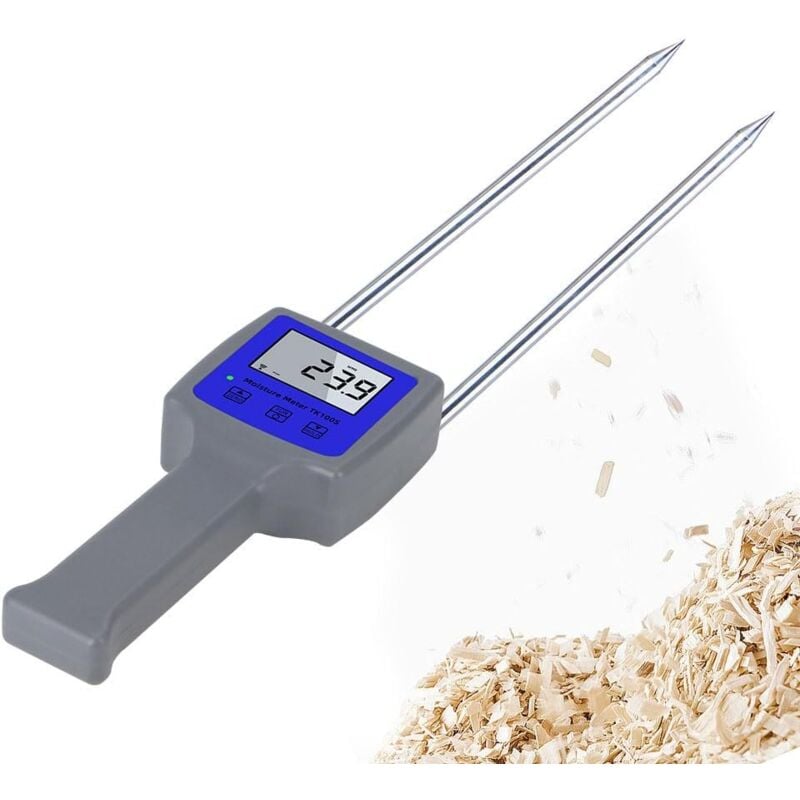 Humidimètre de poudre de sciure de bois, testeur d'humidité à écran LCD, testeur de teneur en eau portable de 0 à 80 %, testeur d'humidité
