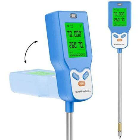 Humidimètre de sol 6 en 1, testeur, pH-mètre pour plantes numériques,