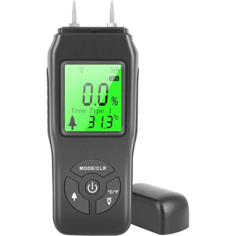 Humidimètre en bois pour inspection de l'humidité des murs en bois - Jauge d'humidité numérique précise - Testeur de fuite d'eau