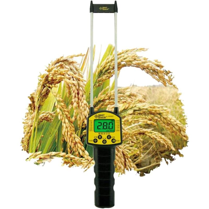 Humidimètre portable pour foin, numérique LCD, pour grains, blé, maïs, riz, haricots, arachides, soja, avec poignée antidérapante