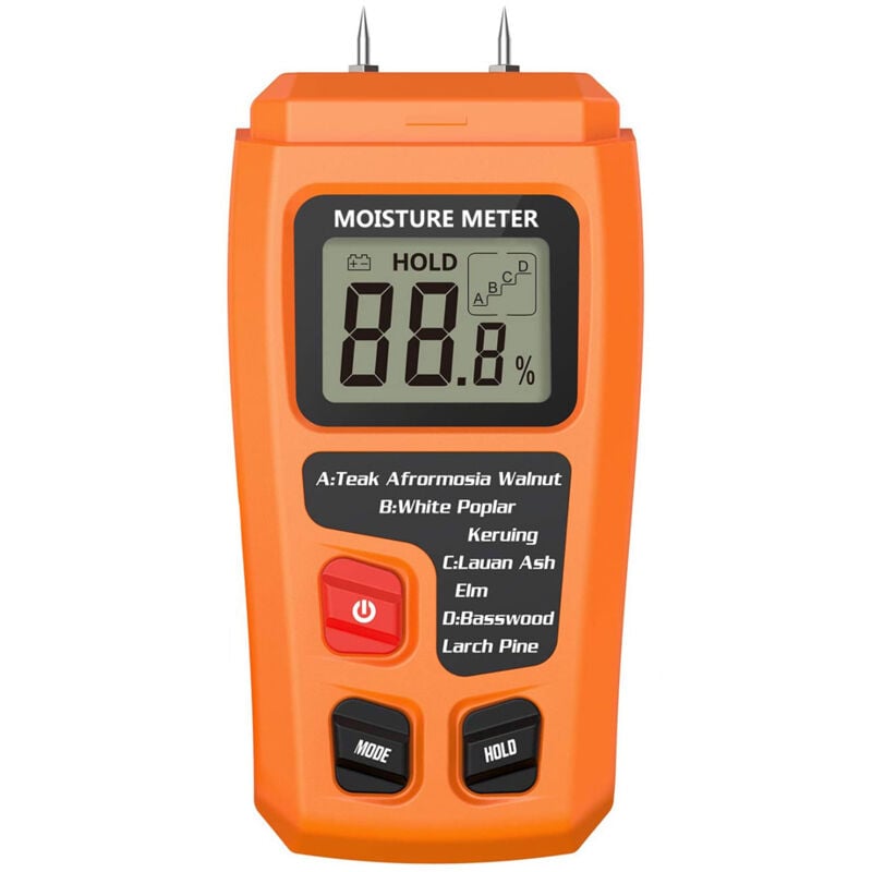 Humidimètre pour bois - Humidimètre pour bois - Pour bois de chauffage, bois de chauffage, bois de chauffage - Jaune