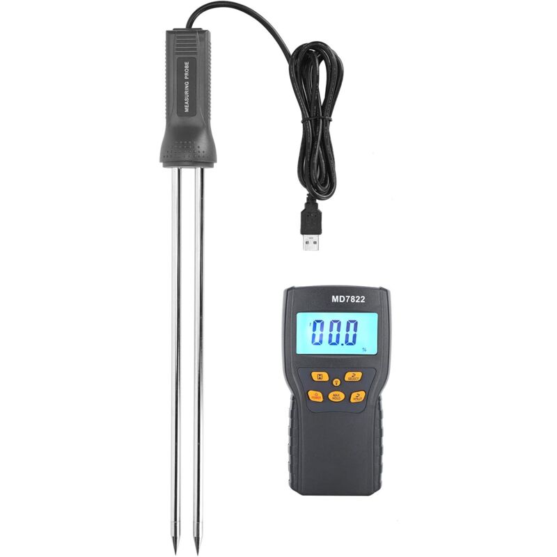 Humidimètre Sonde de Grain Sonde Extra Longue Outil de Mesure de l'humidité Numérique Testeur Intelligent Testeur d'humidité du Grain Sonde Test