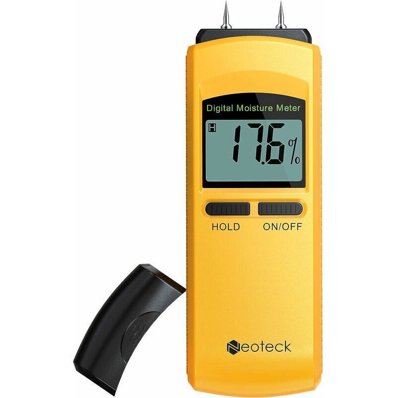 Humidité Compteur Humidimètre Numérique 4 Broches Testeur d'Humidité Détecteur d'Humidité Mesure de l'Humidité pour Mur en Bois Béton Plâtre Brique