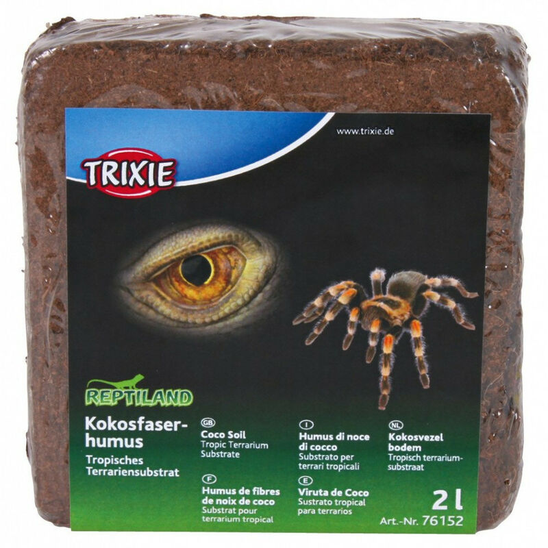 2 Litres Fibres de noix de coco compressé reptiles et amphibiens (un paquet) Trixie