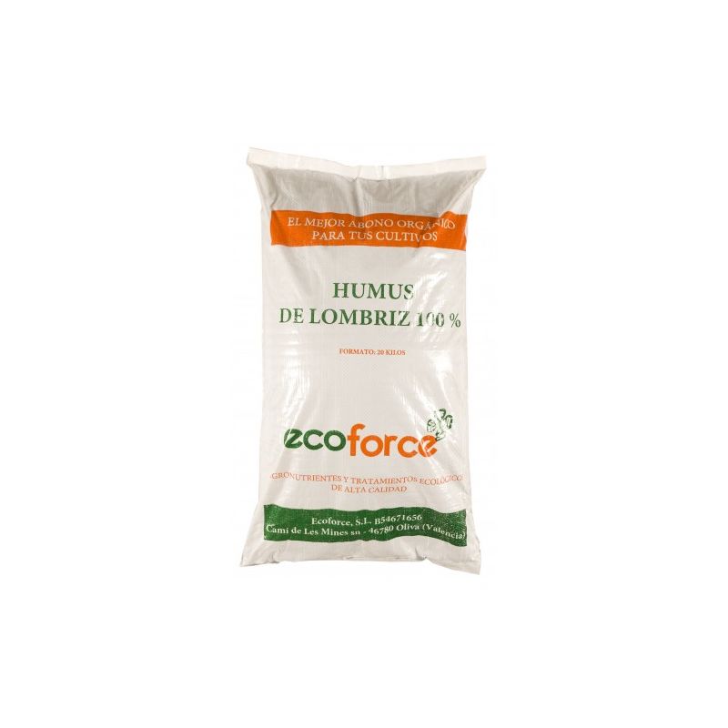 

Humus de Lombriz ecológico 20 kg (40 L). Abono para Plantas indicado para cesped - Cultivers