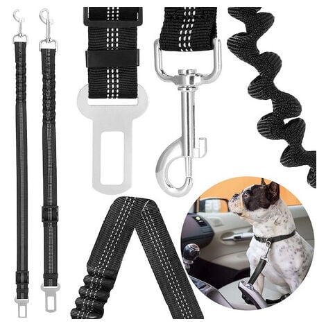 Happilax Hundesicherheitsgeschirr für das Auto, Verstellbarer Hundegurt  45-70cm, Auto-Gurt-Adapter für Sicherheitsgeschirre Schwarz