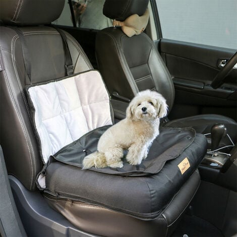 Hunde Autositz für kleine Hunde, 3-in-1 Hundesitz Auto Rückbank und Vorder, Hundeautositz mit Sichereitsgurt, Wasserdicht rutschfest, S 56x43x10cm