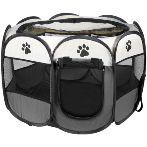 Hunde-/Katzenlaufstall 74x74x43cm - Grau