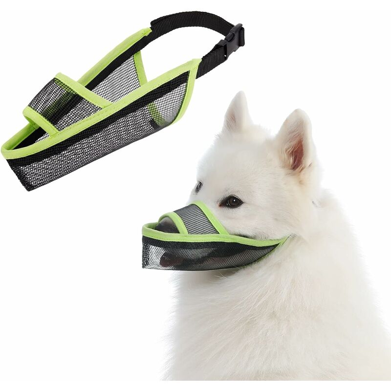 Longziming - Hunde-Maulkorb mit verstellbarer Schnalle, atmungsaktiv für Hunde, herausstehende Zunge, trinkbarer Haustier-Maulkorb für