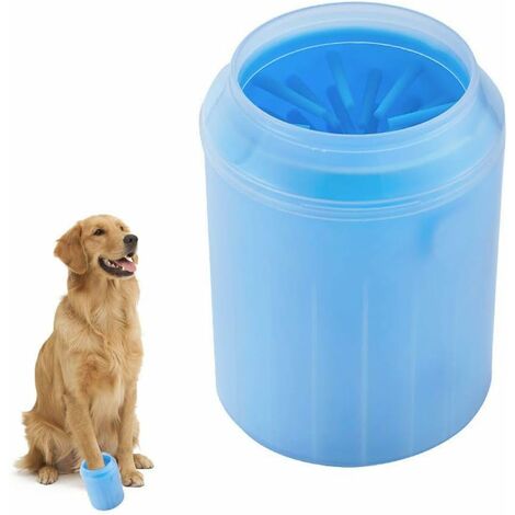Hunde Pfote Reiniger,Pfotenreiniger Tragbarer Pet Reinigung Pinsel Tasse Hundepfote Reiniger Fuß Reinigungsbürste Fuß Waschen Tasse Für Hunde Katzen (Blau)